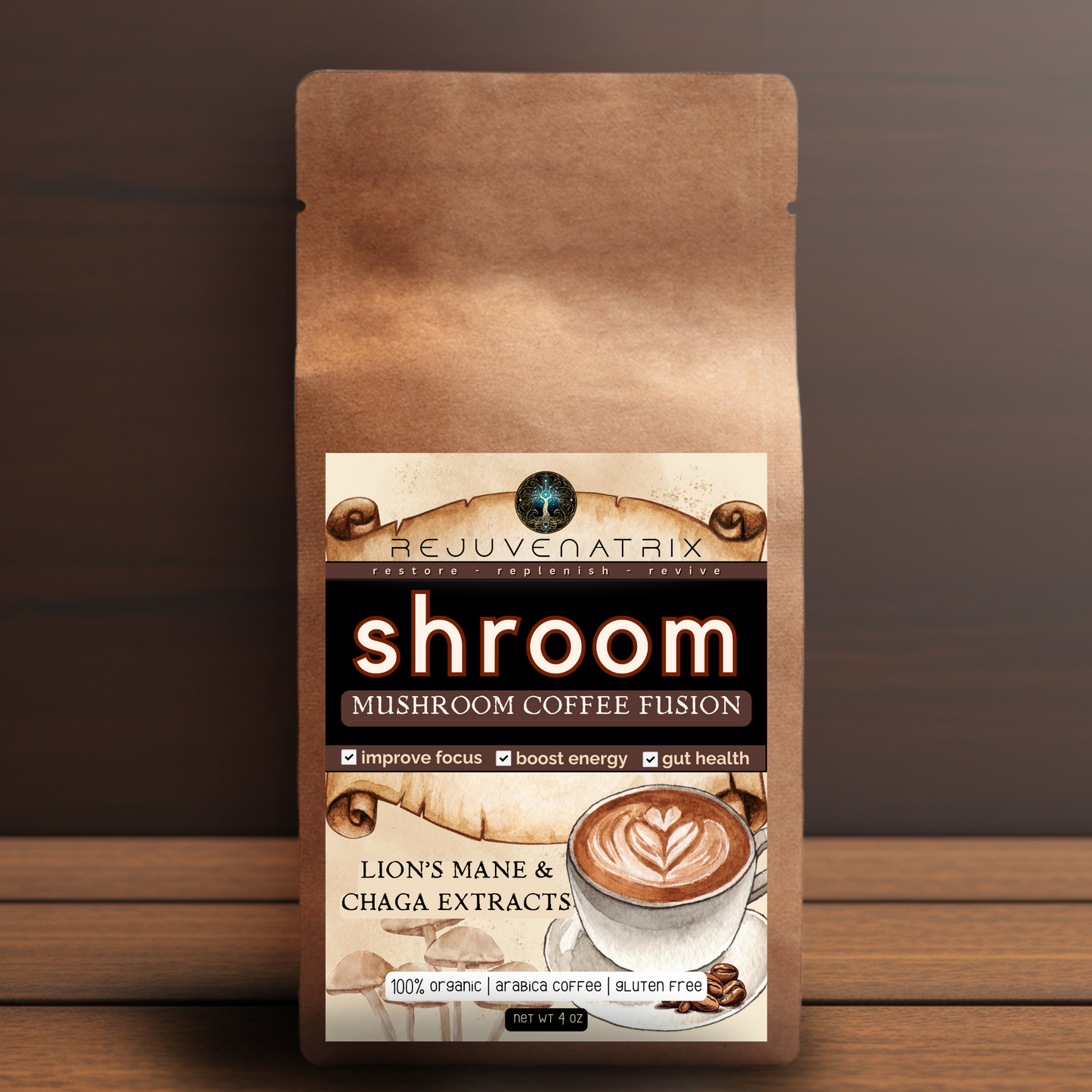 SHROOM: Mushroom Coffee Fusion -  4oz