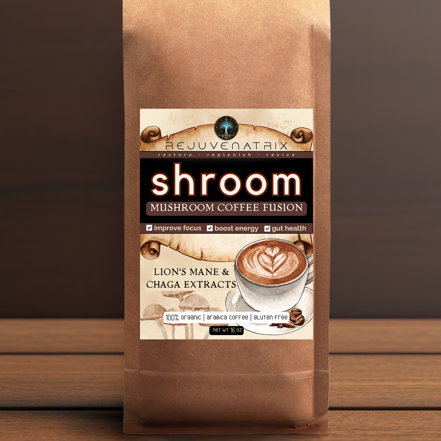 SHROOM: Mushroom Coffee Fusion -  16oz